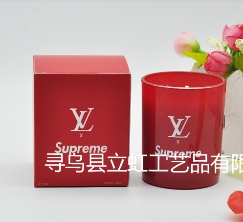 红色玻璃杯香薰蜡烛浪漫情人节礼品婚庆喜庆香味蜡烛摆件