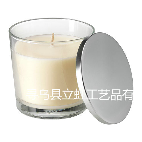 银色铁盖香薰蜡烛环保无烟大豆蜡香味蜡烛卧室清新空气香薰
