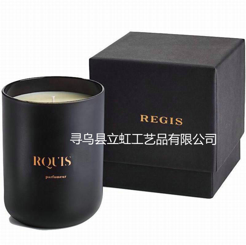跨境电商黑色杯香薰蜡烛含高档礼品盒